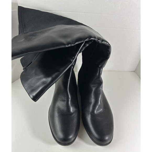 Lane Bryant Smooth 50/50 Silver Rand Boots Black Tall Riding Boot 11W 11 Wide - Picture 9 of 13